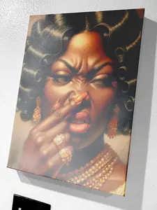 Stankface Aunty #1. Black Bathroom Art Print. African American Decor.