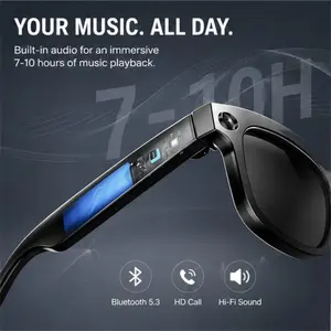 Smart Bluetooth Glasses with Camera, 1080p Video Recording Wearable Glasses, Multifunctional Wireless Audio Glasses with Headphone, Outdoor Sports Camera Sunglasses with Intelligent Voice Assistant, Anti-blue Light Protection Eyeglass