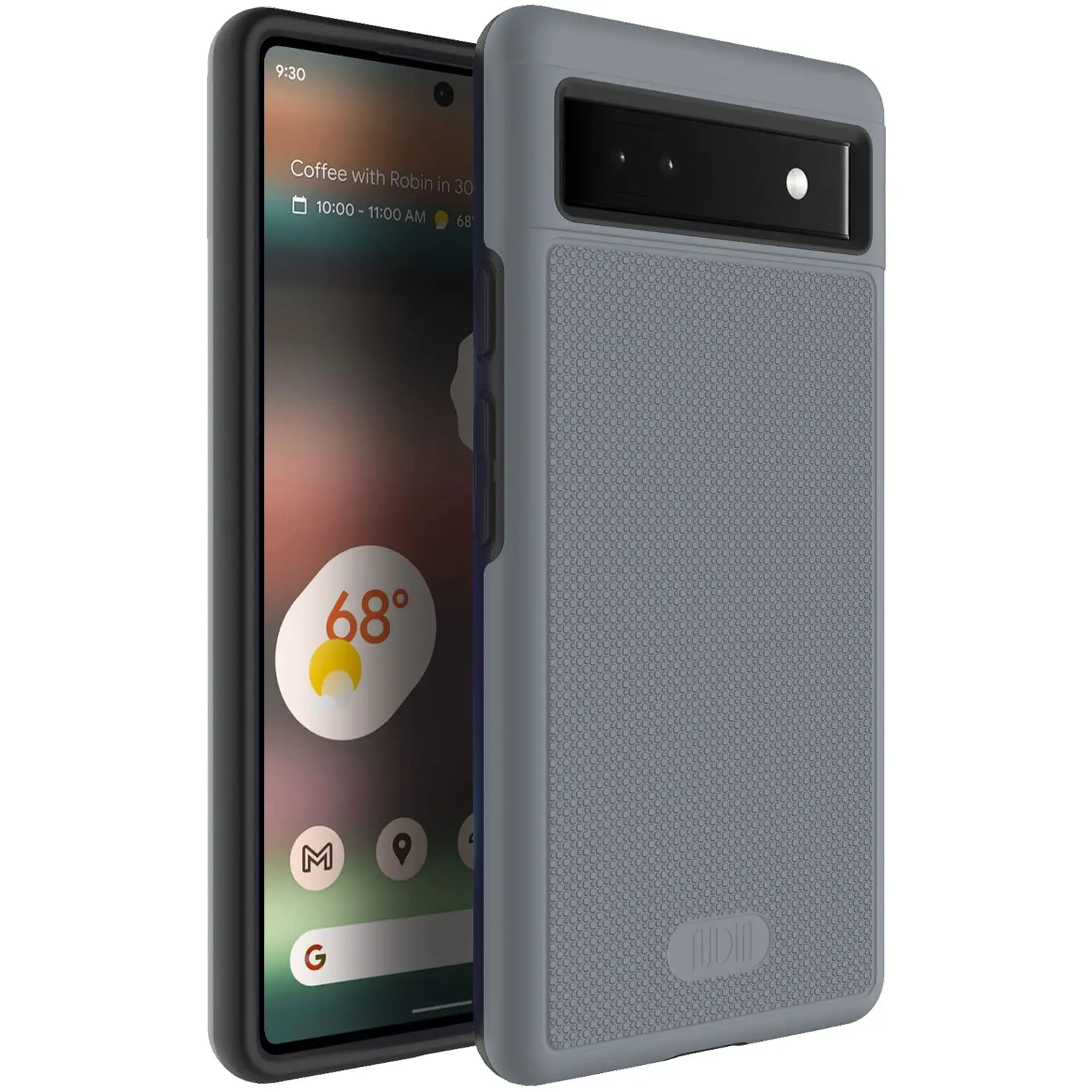 TUDIA DualShield Grip Designed for Google Pixel 6a Case (2022), [MergeGrip] Shockproof Military Grade Dual Layer Slim Raised Edge Protection for Pixel 6a - Gray