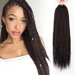 Senegalese Twist Crochet Hair 8 Packs Pre-Looped Micro Braids Lightweight Ombre Extensions for Quick Protective Styles Jerry Curly