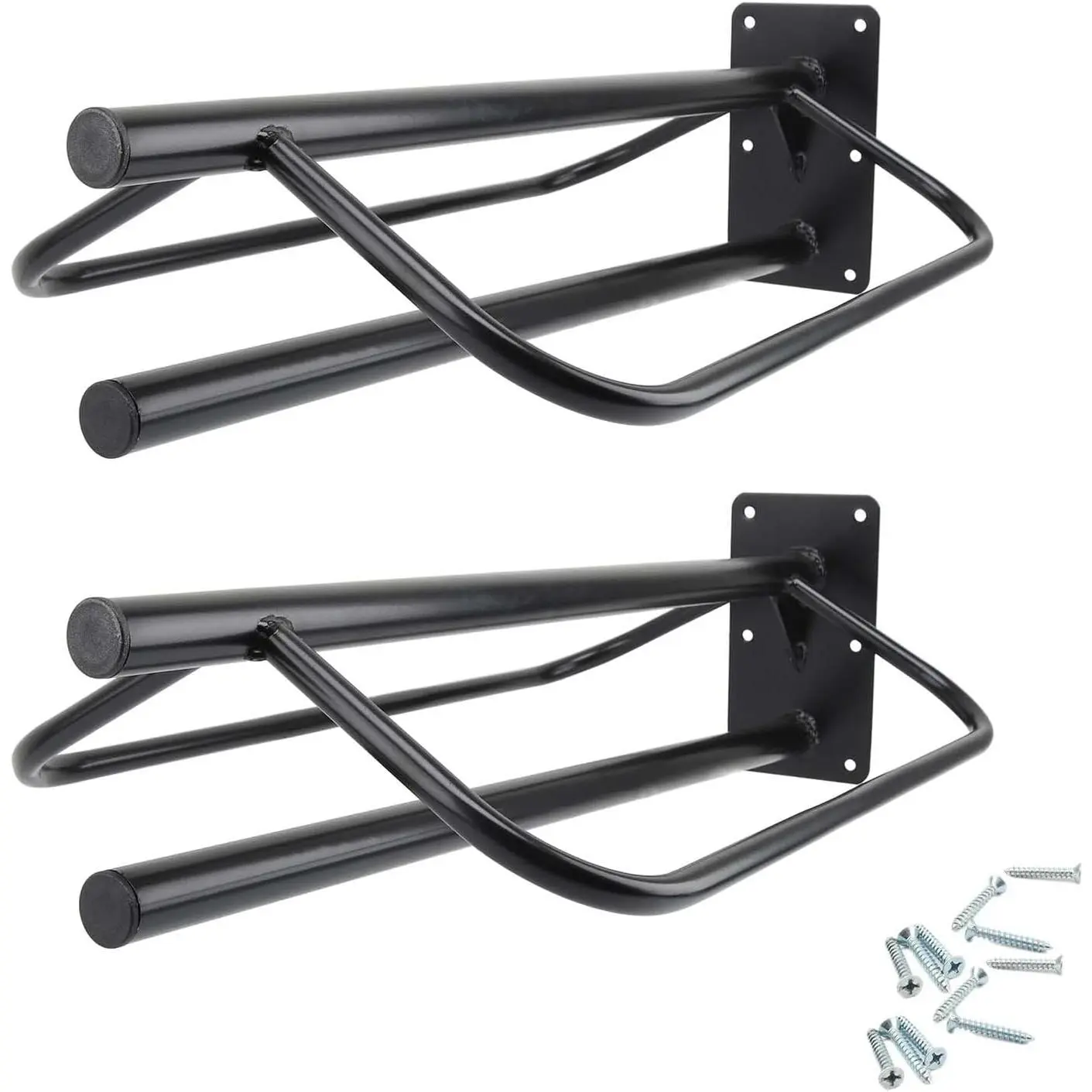 2 Pack Saddle Rack with Pad Bar, Heavy Duty Wall Mounted Saddle Stand for English Western Saddles and Horse Blanket, Black