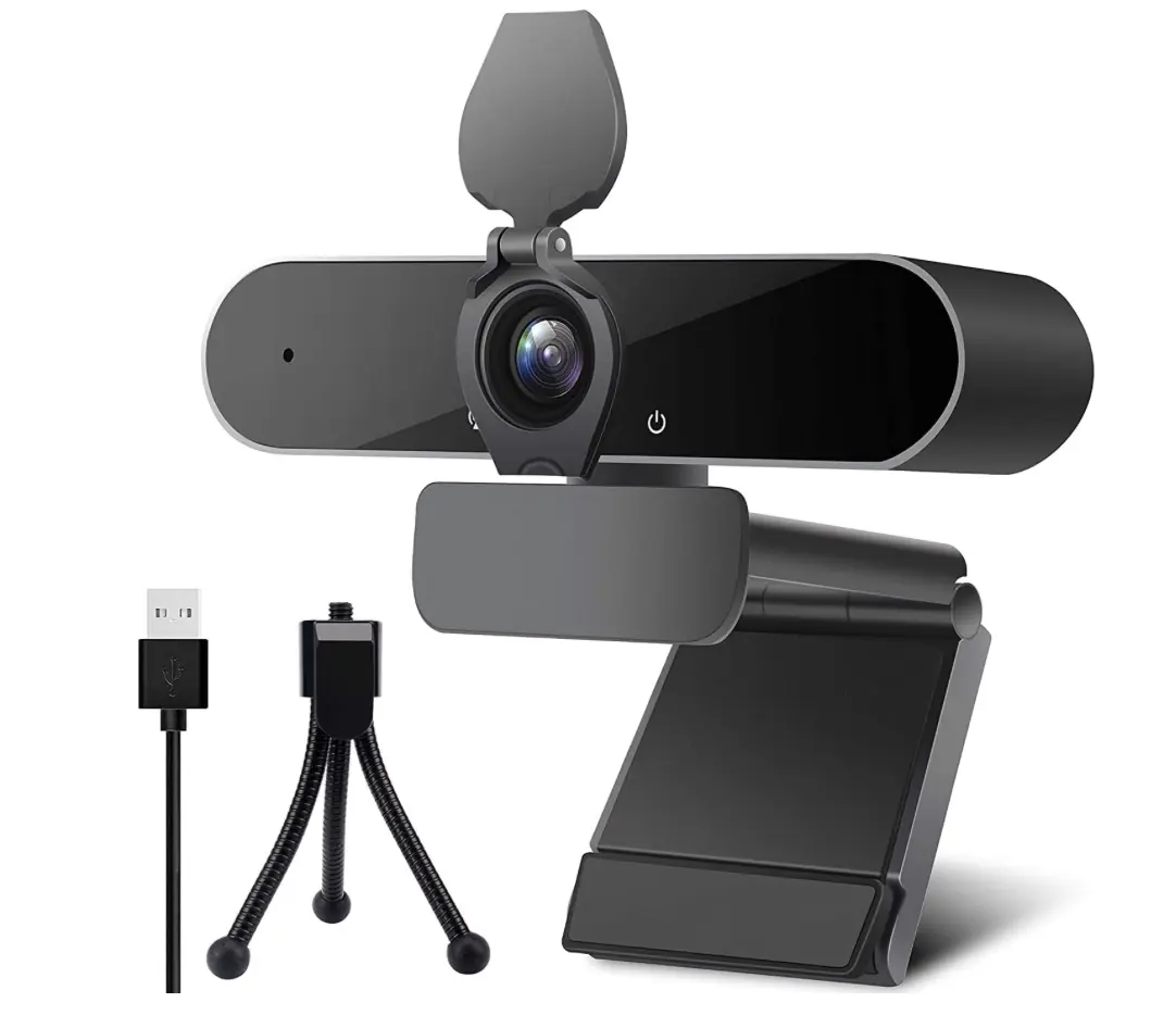 Webcam with Microphone, Portable 2K 1440P HD Wide Angle Steaming Web Camera for Desktop Computer Laptop with Tripod, Great for Video Calling, Conference, Recording and Gaming (Black)