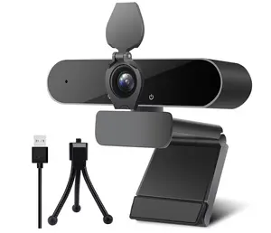 Webcam with Microphone, Portable 2K 1440P HD Wide Angle Steaming Web Camera for Desktop Computer Laptop with Tripod, Great for Video Calling, Conference, Recording and Gaming (Black)