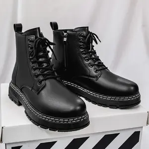 Men's-Top Black Fashion Classic Motorcycle Boots, 2025 New Tactical Ankle Boots
