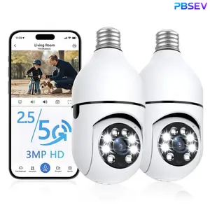 PBSEV 2pcs 3MP 360° Security Camera for Home - Color Night Vision & Human Detection Target Camera Security 2.4G/5G WiFi Easy Install Ptz Protection
