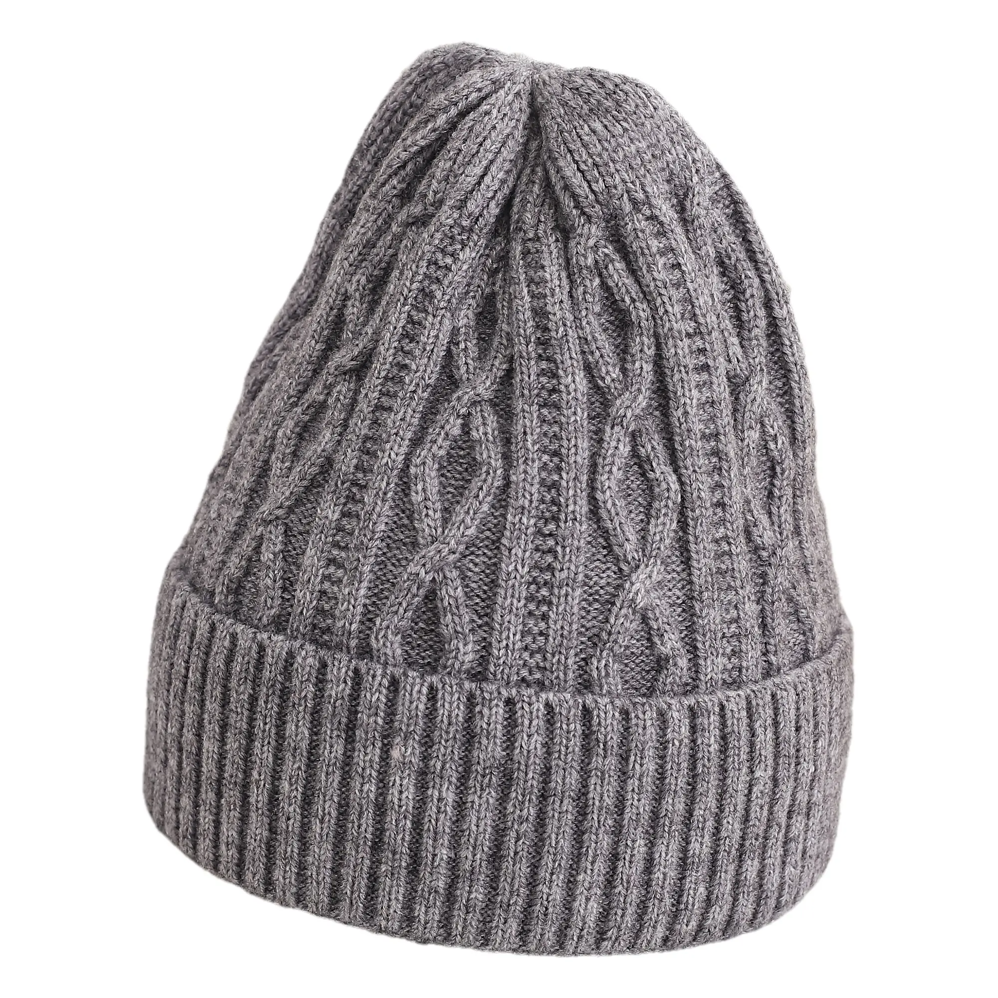 Unisex Elastic Fitted Winter Beanie Hat - Soft Cable Knit, No-Brim, Breathable Casual Wear Headwear, Hand Wash Safe for Men & Women (Black/Beige/Charcoal Grey)