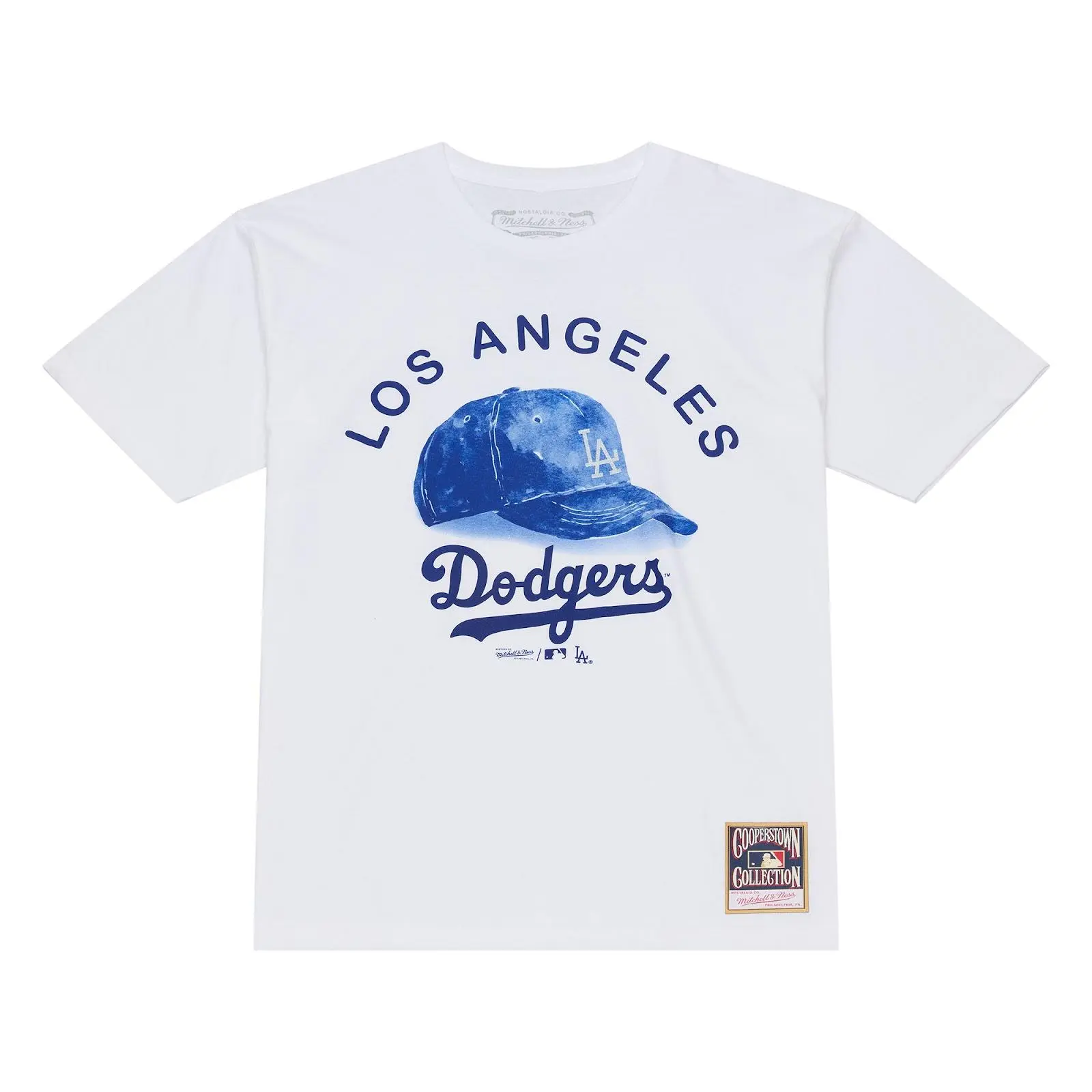 Los Angeles Dodgers White Cutter Classic T-Shirt MLB Throwback Tee Graphic Vintage Fan Gear Mitchell & Ness