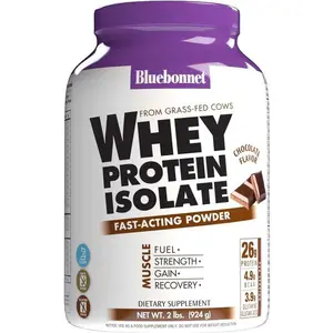 Grass Fed Whey Protein Isolate Powder With BCAA Amino Acids, Gluten Free Non GMO, Chocolate, 28 Servings