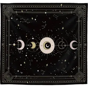 Moon Phases Polyester Tapestry
