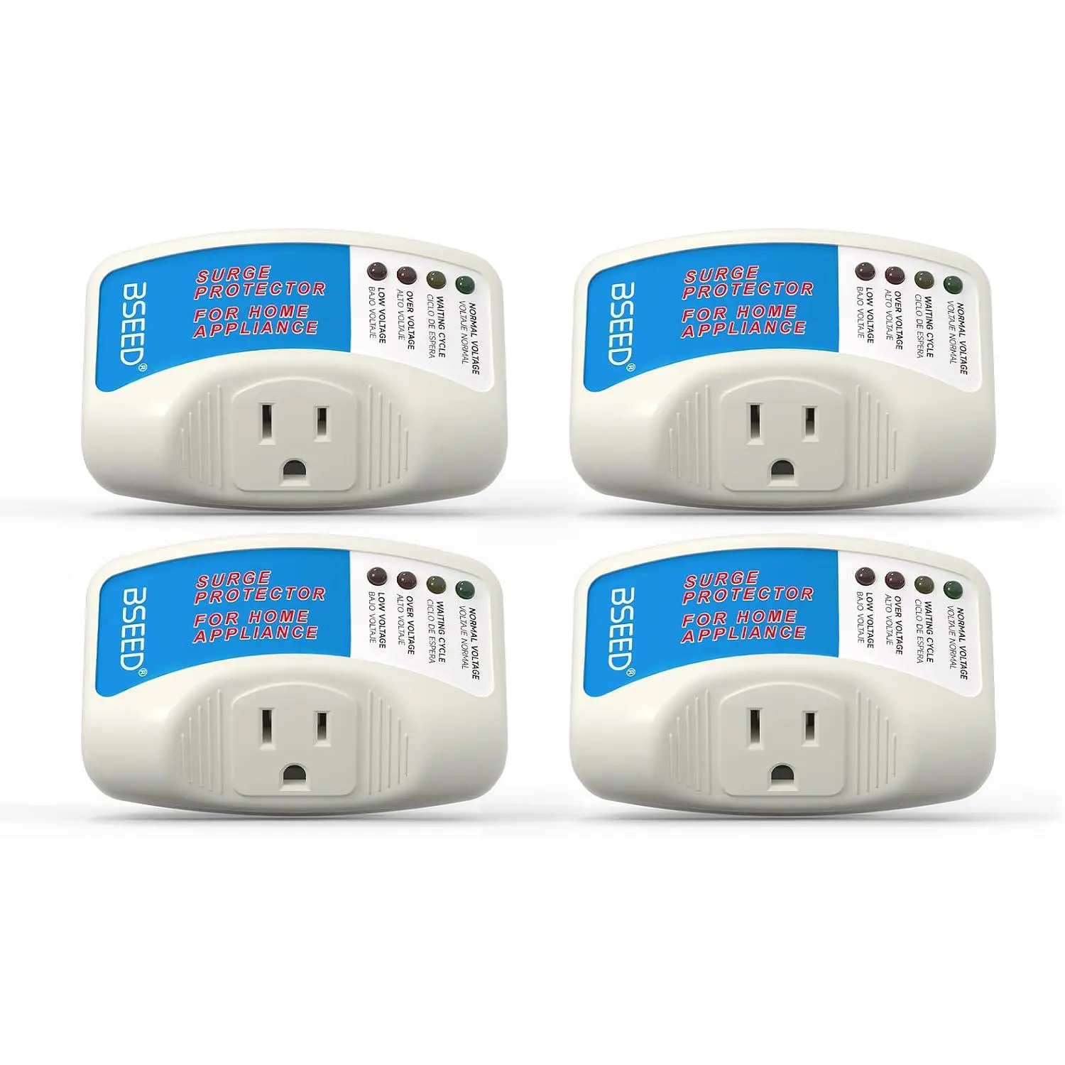 Voltage Protector, Single Outlet Surge Protector for Valuable Home Appliance Multi-Function Plug with Protection Wall Mount Power Suppressor for TV/PC/Refrigerator, 15A,125V, 1875W, 4 Pack