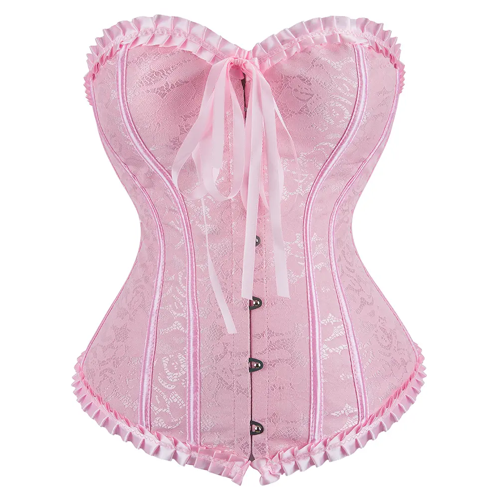 Women's Overbust Lace Corset Top - Vintage Halter Neck Cropped Bustier Shapewear, Sexy Witch Cosplay Halloween Fairy Costume, Plus Size Blue Green Floral Lingerie Push-Up Bodysuit Womenswear Casual