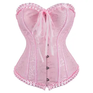 Corset Top for Women Bustier Shapewear Overbust Sexy Lingerie Lace Push Up Bodysuit Plus Size Halloween Costume Fashion Blue Green Floral Fairy
