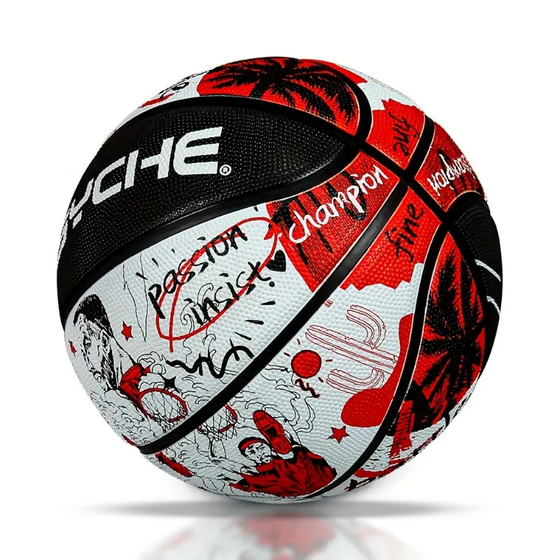 PSYCHE High-Performance Basketball - Cool Design For Training & Competition, Indoor/Outdoor Use, Perfect Holiday Gift - Black/White