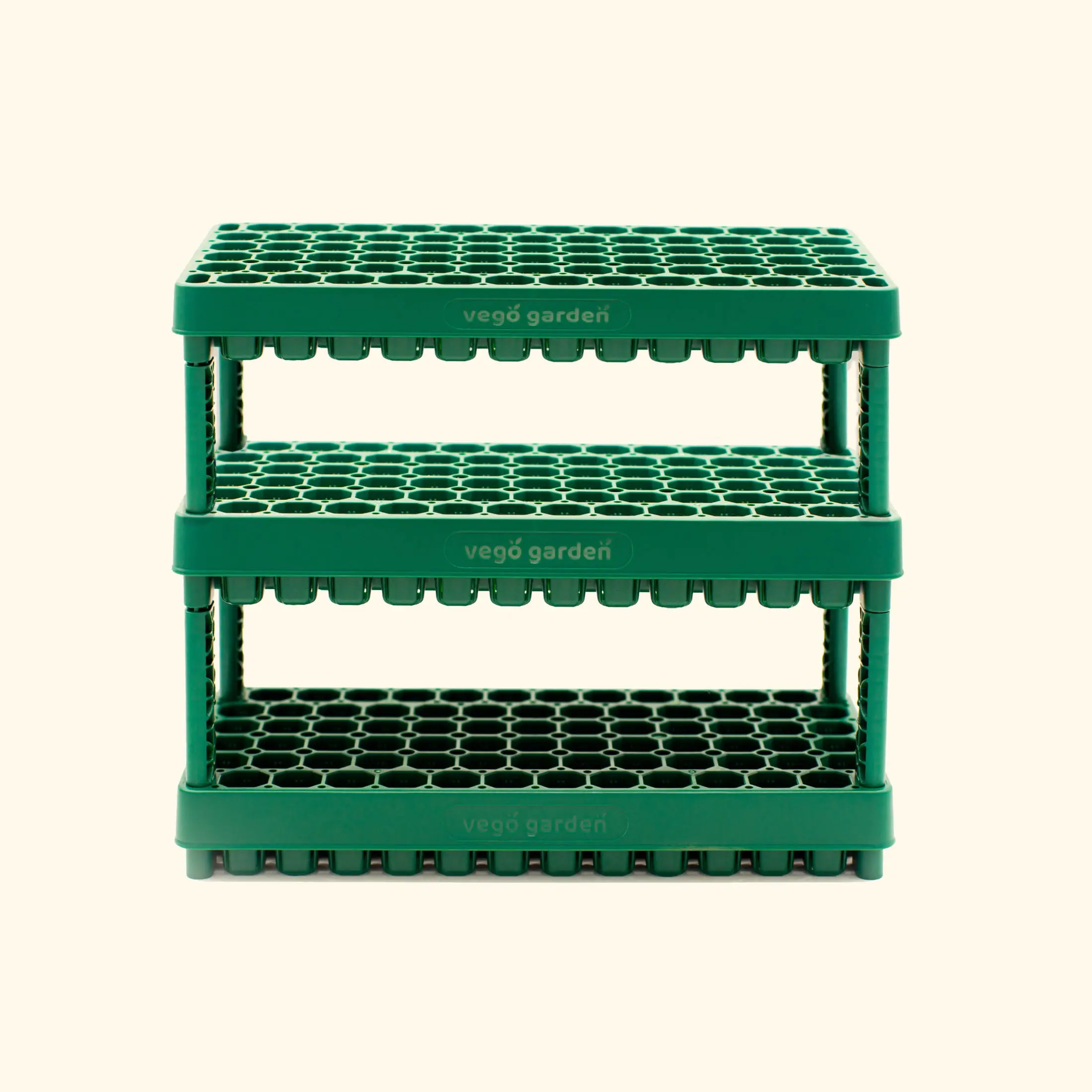 Vego Garden 76-Growing-Cell 10"x20" Rectangular Injection-Molded Stackable Durable Growing Tray - PPE Plastic Planting Containers, Air-Pruning Strips, Drip Watering Channels for Seed Starting, Space-Saving Stack, Garden Plant Supplies