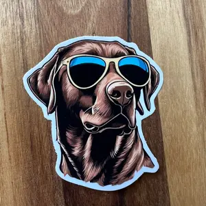 Redneck Chocolate Lab Vinyl Sticker