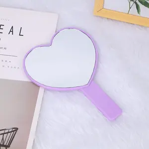 Purple Heart Shaped Handheld Mirror Decoden Whipped Glue Kit with Charms, Made-to-Order Purple