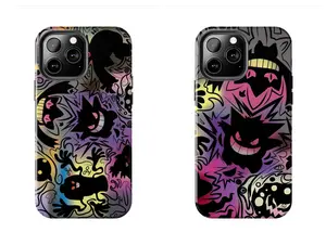 Shadow Pokemon GengarS Anime Case for iPhone 17-7 Pro Max Plus & Samsung Galaxy S25-S21 Ultra Plus - Neon Ghost Shadow Graffiti Aesthetic Phone Cover unisex