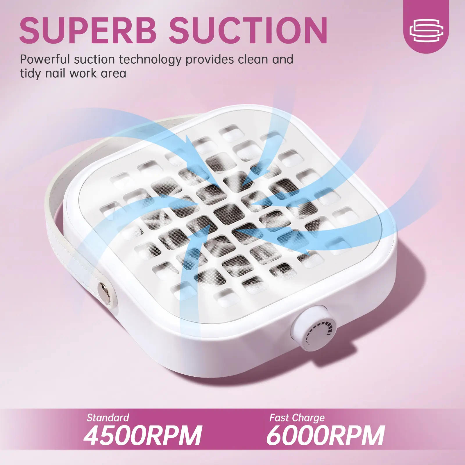 【Live Stream Exclusive】Small Nail Dust Collector, Portable Vacuum Fan Dust Collector for Beginner with 30PCS Filter, Powerful Dust Suction Machine Manicure Pedicure Tool for Acrylic Nail Polishing, Salon & Home Cutics