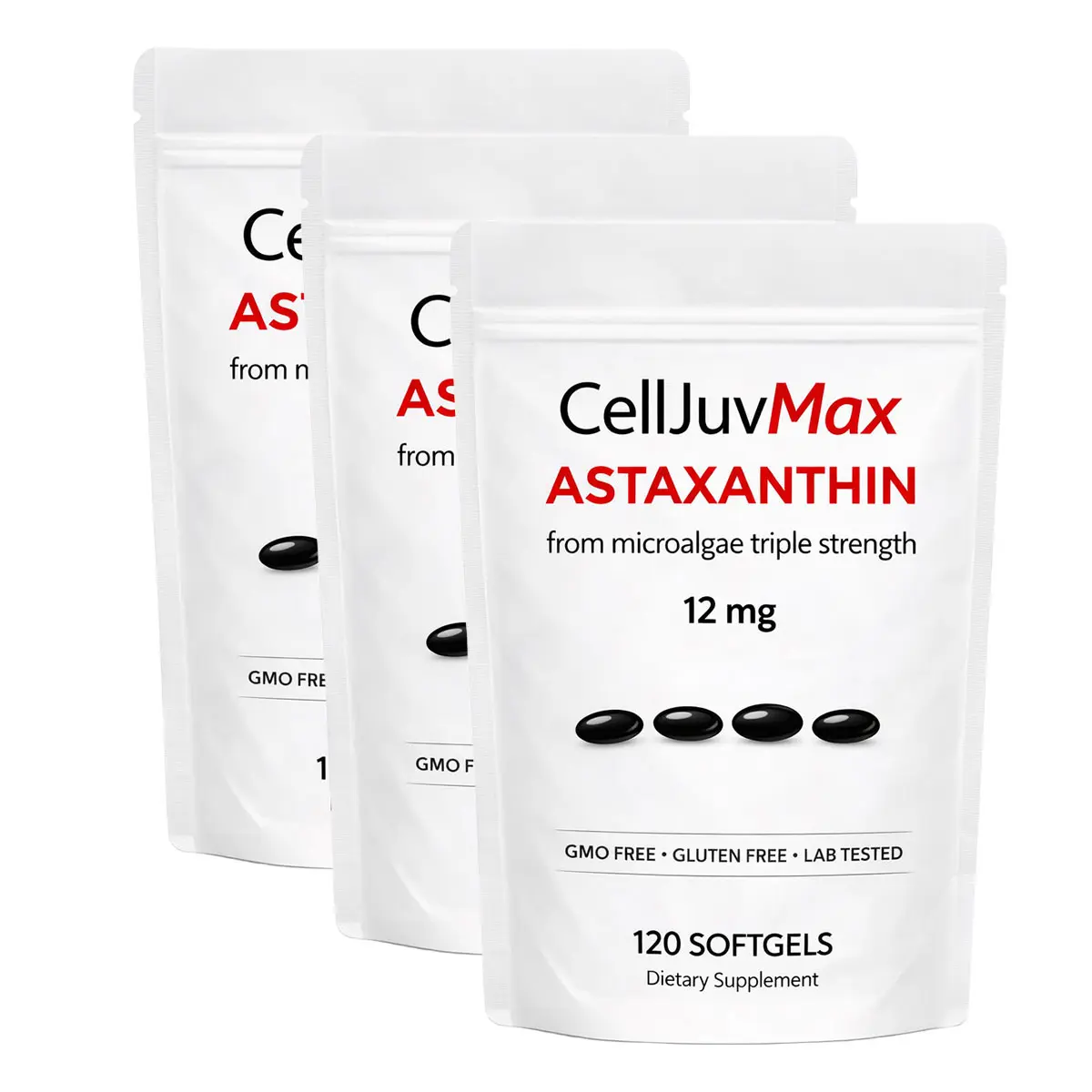 Astaxanthin 12mg per Serving, 120 Softgels | Microalgae Source, Antioxidant Support, 4 Month Supply, Easy to Swallow