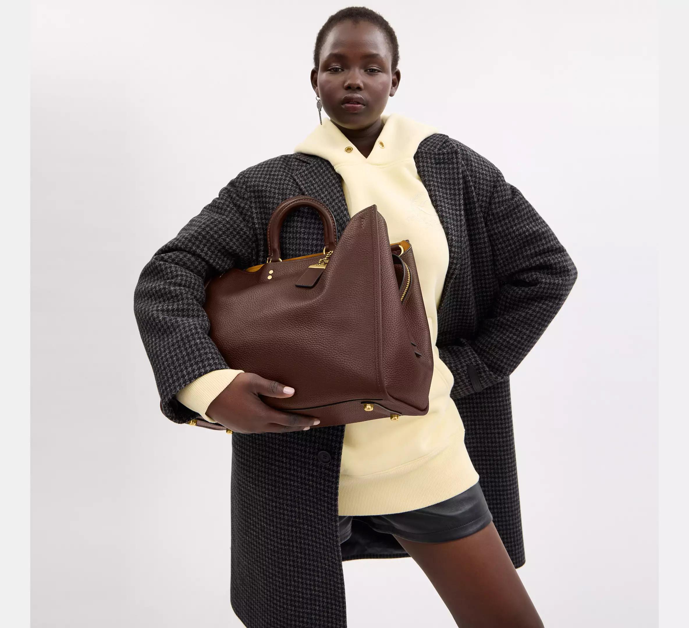 Genuine 39 Women's Handbag Pebbled Cowhide Leather Tote Bag, Soft Full-Grain Leather & Reinforced Handles Business professional Banquet Handbag