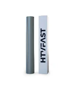 HTVFast HTV Vinyl Rolls Heat Transfer Vinyl - 11.8" x 20' Roll -Flexible & Stretchable PU Material-Easy to Cut, Weed & Transfer w/Heat Press/Home Iron-Works on Plastic, Wood, Ceramic & Fabric (Silver)