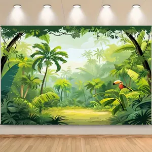 Jungle Animal Background Cloth, Photography Backdrop Prop, Party Decoration, No Power Needed, Multiple Sizes Available