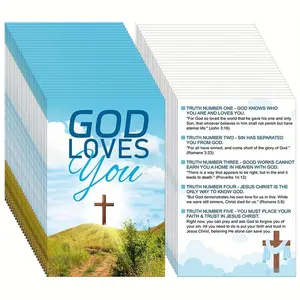 Christian Prayer Card, 1 Count Portable Bible Verse Card with Cross Design, Gospel Card, Christian Gift, Religious Gift, Bookmark Design