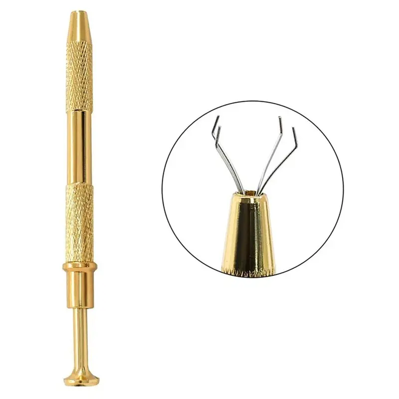4-Claw Piercing Ball Grabber Aluminum Alloy Mini Rhinestone Claw Grip Tweezers for Daily Maintenance Home hand tools