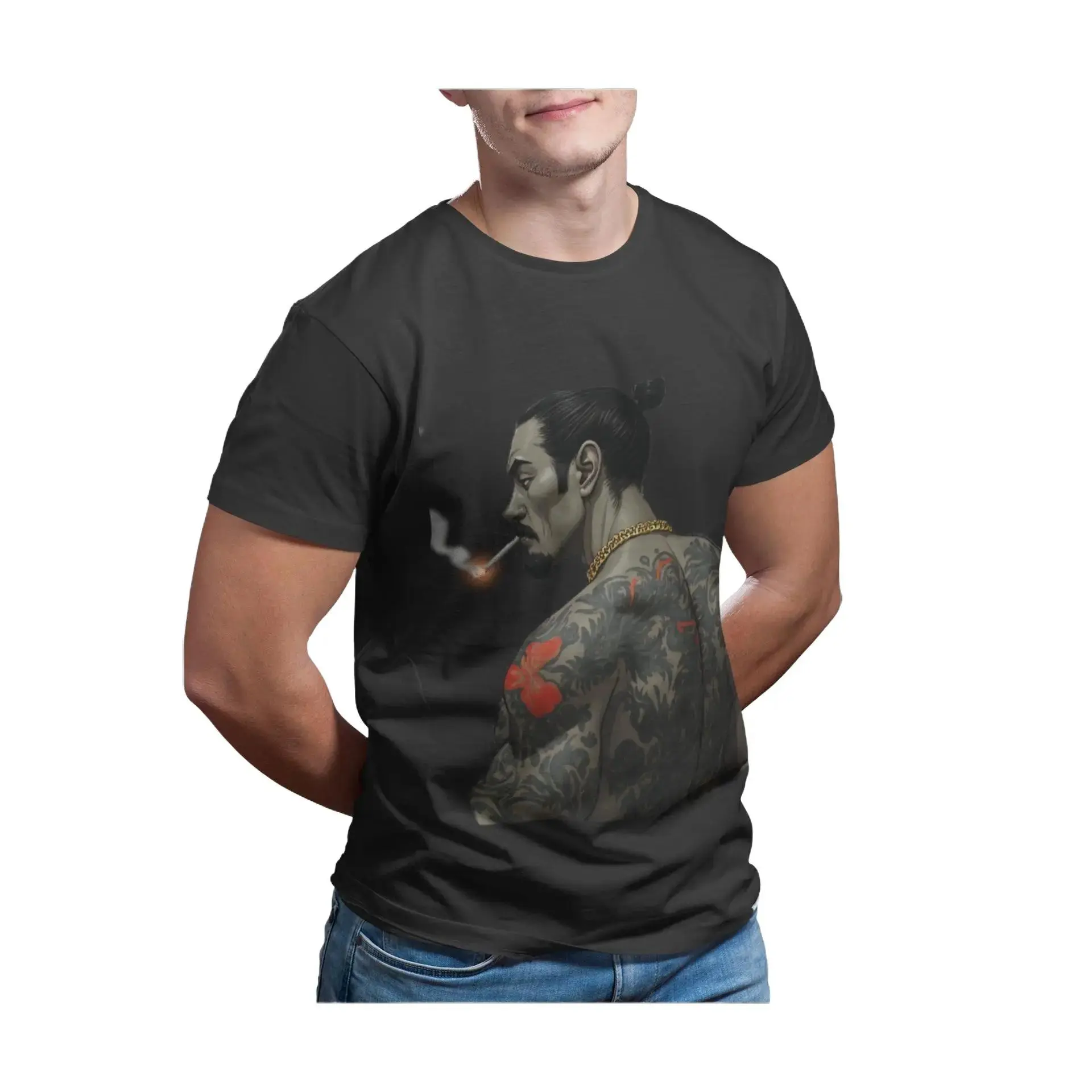 Edgy Yakuza Original Art  - Graphic T-Shirt, Unisex Clothing, Streetwear, Casual Gift, Music Festival Outfit Cotton Fabric Menswear Top Classic Print Soft Tshirt tees favorite