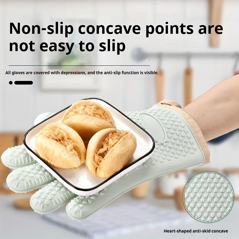 2pcs Set, A Pair of Thickened Heat-Resistant Oven Mitts, Non-Slip Silicone Gloves, Breathable Kitchen Oven Mit 2pcs Set, A Pair of Thickened Heat-Resistant Oven Mitts, Non-Slip Silicone Gloves, Breathable Kitchen Oven Mit