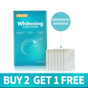 AHVTE Whitening Tooth Strips - 7 Strips Per Box -  Low Irrancy Gentle & Mild - Effective Whitening No Residue