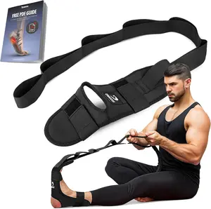 Foot & Calf Stretcher with Adjustable Padded Stretching Strap for Plantar Fasciitis, Hamstring, Heel Spurs and Achilles Tendonitis Relie