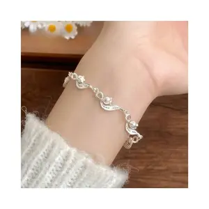 Lily of the valley wave bracelet, with elegant floral design and charm, is the perfect gift for Valentine's Day or Mother's Day