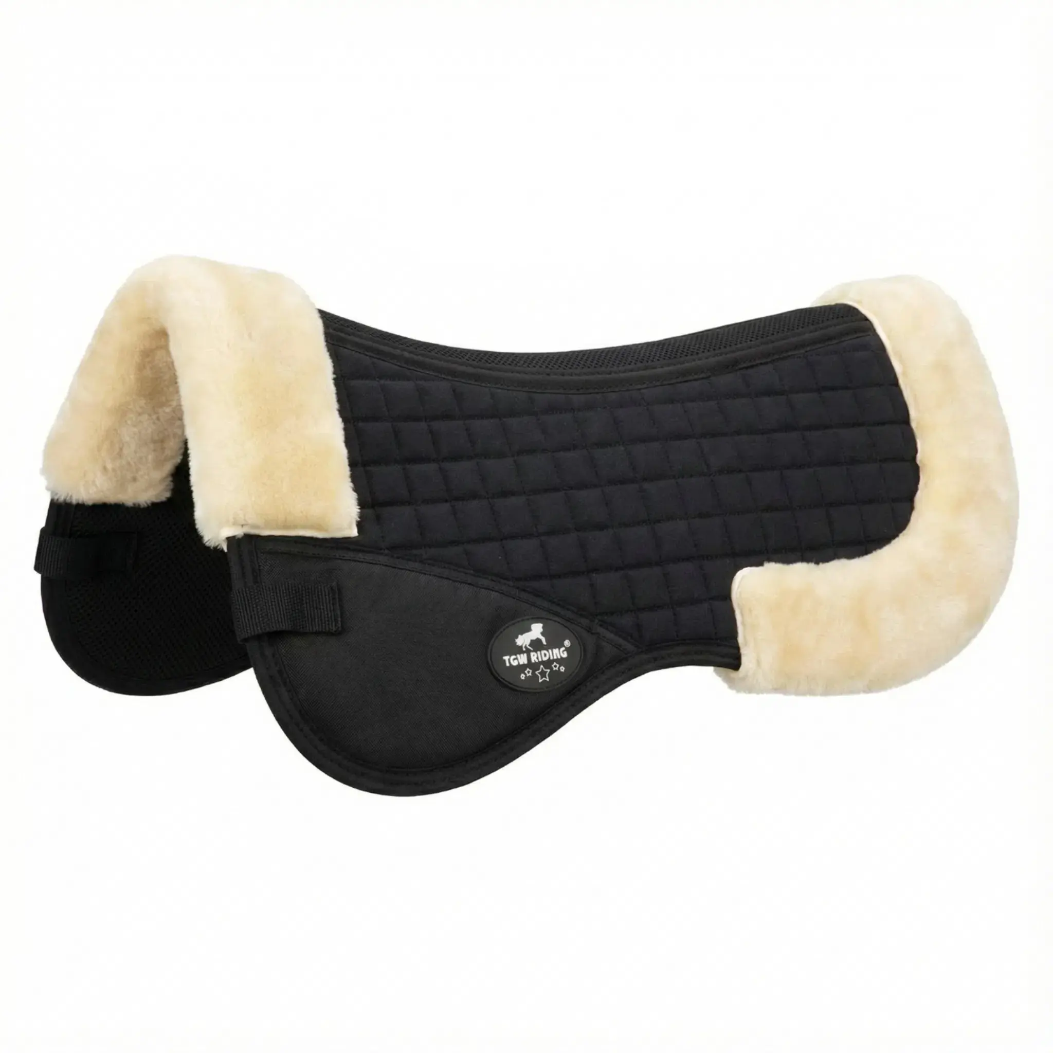 Faux Fur Horse Half Pad, 1 Count Essential Durable Breathable Cushioning Design Horse Saddle Pad, Equestrian Supplies for Horse Riding, Horseback Riding Gear, Equine Supplies, Outdoor Recreation Equipment