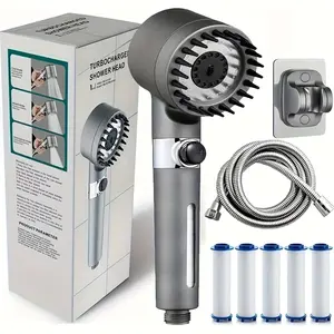 2026 new ion drop shower head with handheld filter shower, turbocharger with multiple spray modes, built-in filter on/off switch