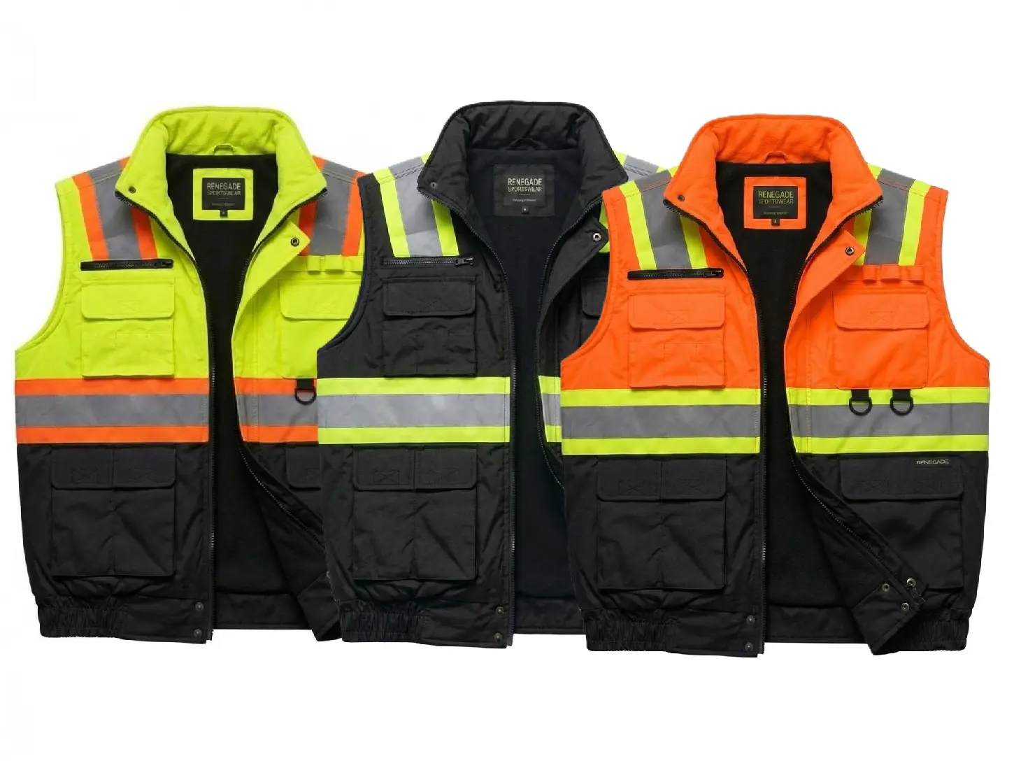 Men’s High Viz Class 3 Light Weight Padded Multi-Pocket Padded Vest