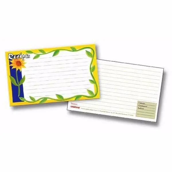 Labeleze Recipe Cards with Protective Covers 4 x 6 - Sunflowers