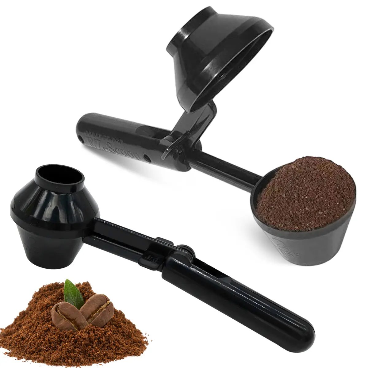 2 Pack Measuring Scoop with Funnel, Reusable for Protein & Milk Powders, Fits K-Cup Coffee Capsules, 2 Tablespoons Capacity, Coffee Making Tool