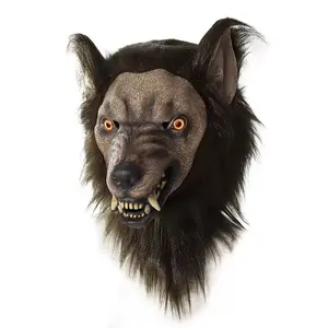 Realistic Wolf Head Mask, Creep Wolf Mask for Christmas & Halloween Parties, Latex Animal Costume Accessory, No Power Needed, Perfect Holiday Gift Idea