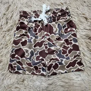 Camouflage printed pockets elastic waist shorts hunting boys summer bottoms