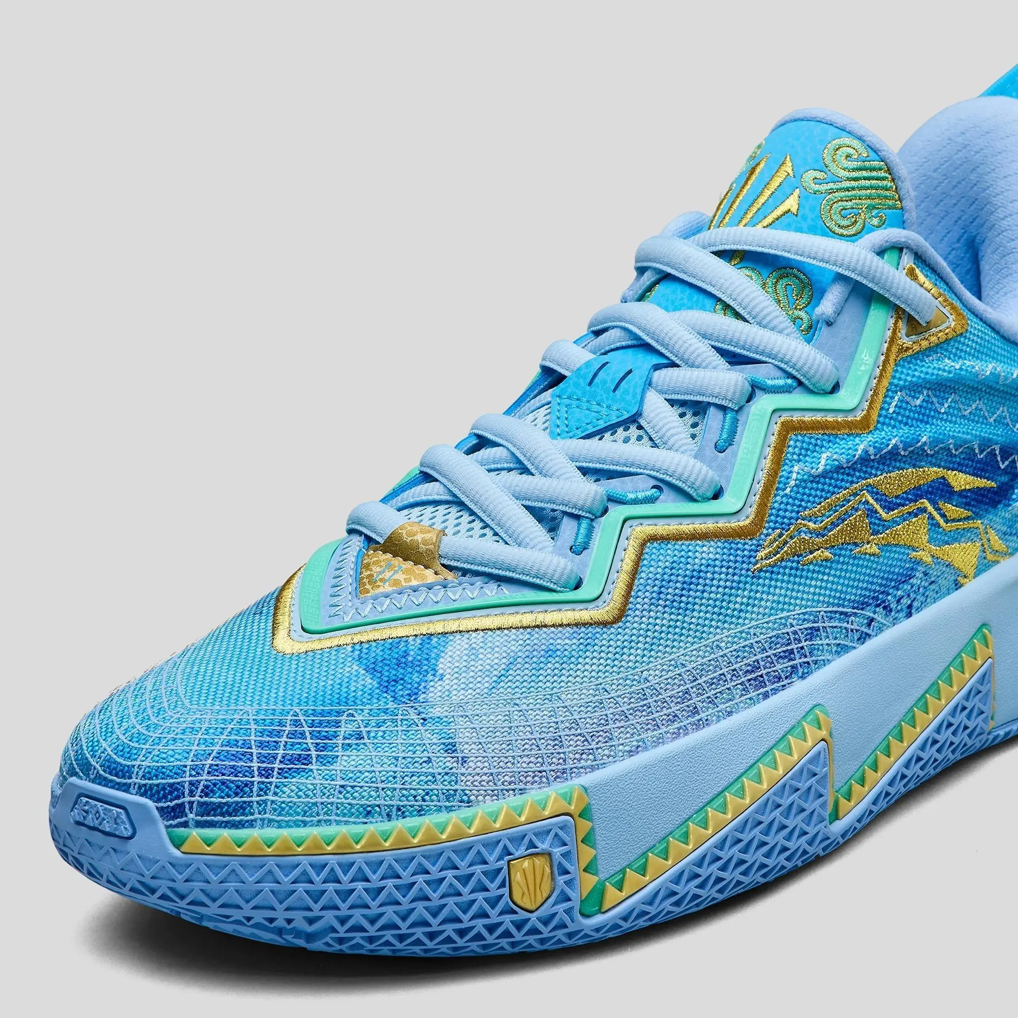Blue Athletic Running Shoes with Yellow Accents Women main image 3