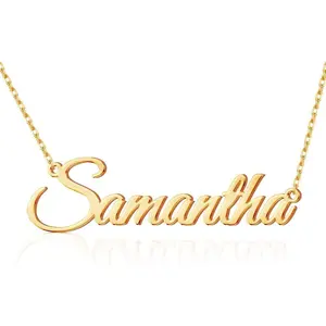 Custom Name Necklace Personalized 18K Gold Plated Nameplate Customized Jewelry Gift for Women