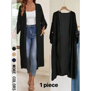 Lightweight textured long-sleeved cardigan, suitable for spring, summer, autumn, and winter; a women’s multifunctional jacket, ideal for casual outings.
