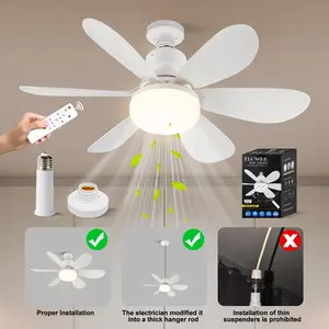Modern Adjustable Ceiling Fan Light, E27 Socket 20.5 Inch Remote Control, Three Color Temperatures, Dimmable, Acrylic Lampshade, Dimmable Ceiling Lights