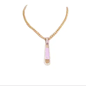 Lavender Zipper Pendant Necklace