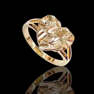 14k Oro Laminado Heart Nugget Ring SE 5-10 Gold Plated Fashion Jewelry for Women