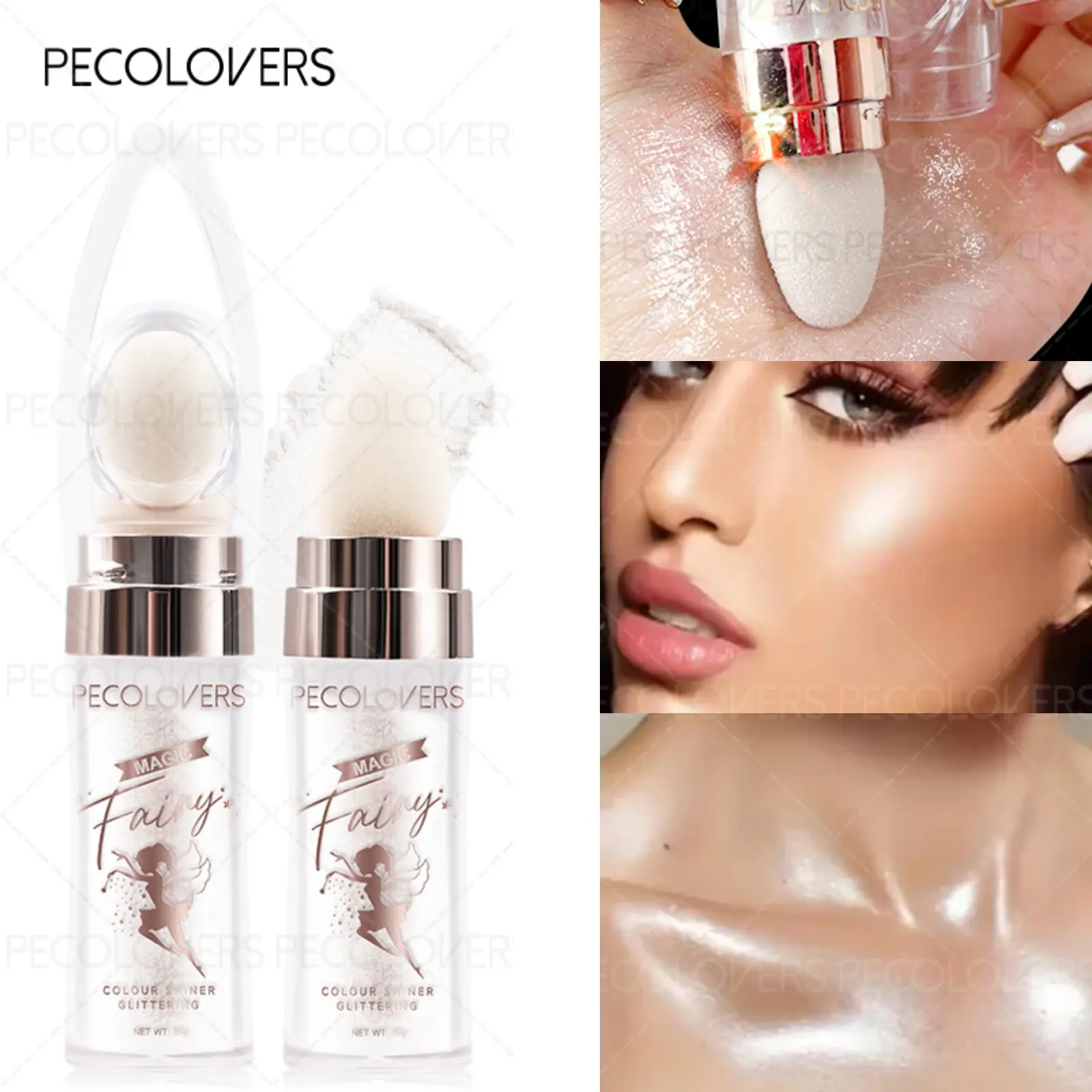 1PC Highlighter Powder Body Glitter Brighten Face Contour Bronzer Shimmer Eyeshadow Makeup Silver White High Light