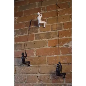212 MAIN Unique Climbing Man Wall Decor, 6x3x3 in, Modern Home Decor with Illusion Effect, White Home Art for Wall Display, Decoration, Wall Art