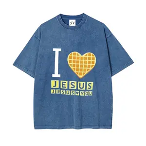 I Love Jesus Jesus Loves You Washable Direct Spray T-Shirt 260g Heavy Cotton Vintage Bryce Crawford Christian Casual Unisex Inspirational Tee