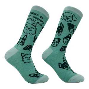 Women's Owner of The Worlds Cutest Dog Socks Funny Puppy Pet Lovers Footwear Funny Graphic Socks Comfortable Fitted Spandex Cotton